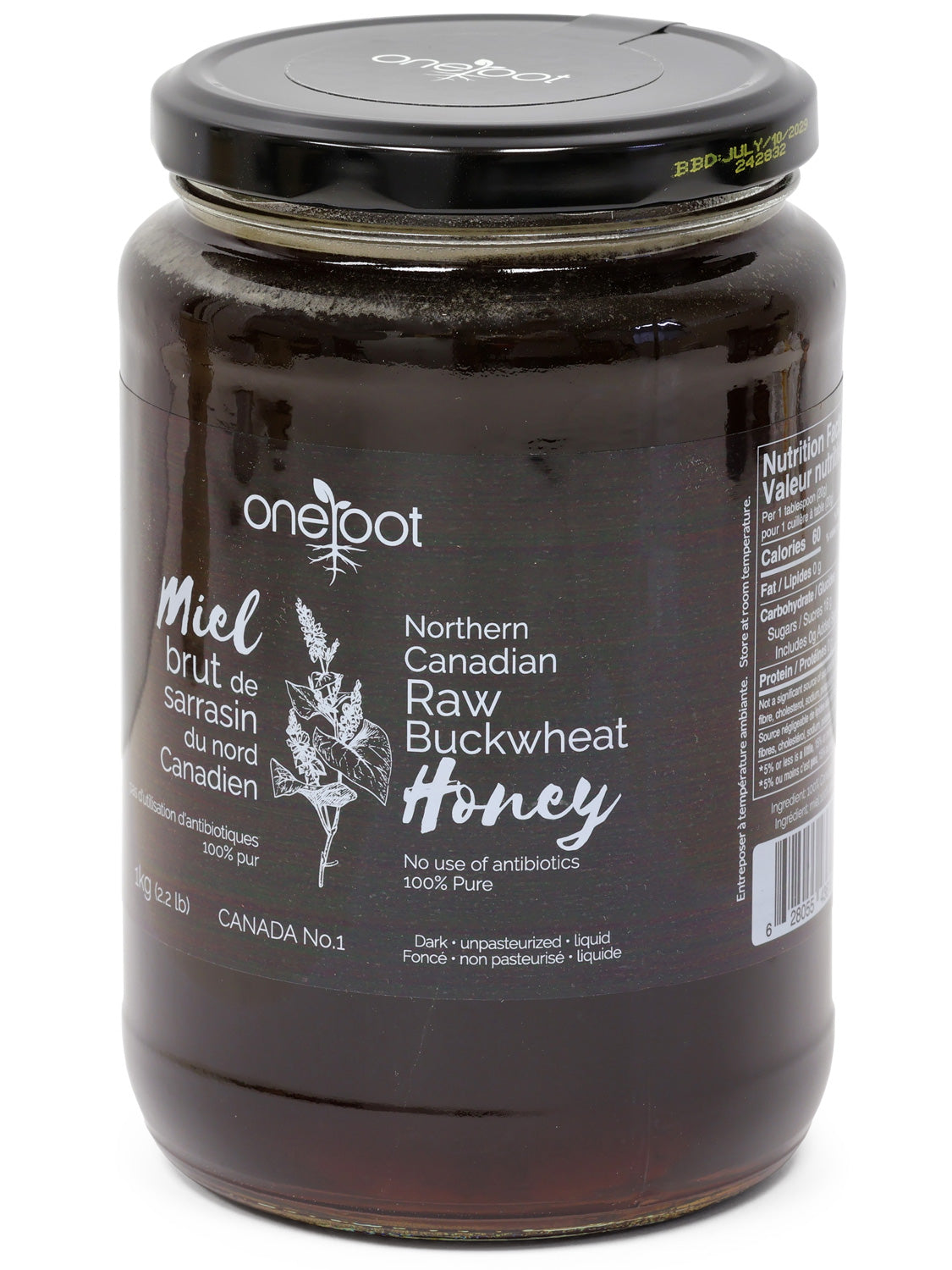 Canadian  Pure Raw Buckwheat Honey