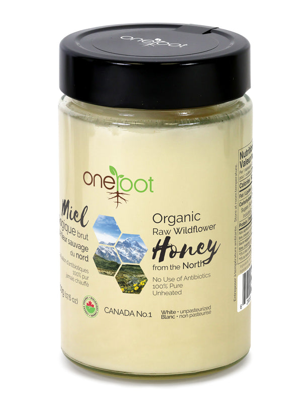 Miel biologique crue de fleurs sauvages – 500g (17.6oz)