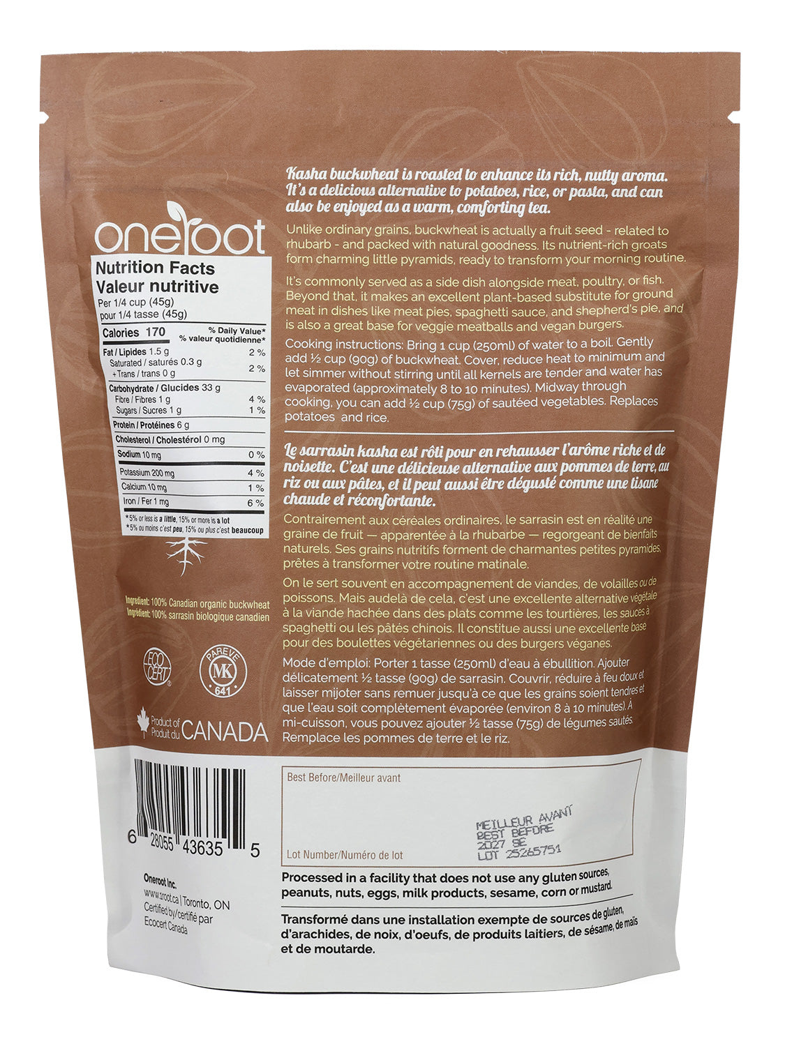 Organic Roasted Buckwheat Kasha - 500g