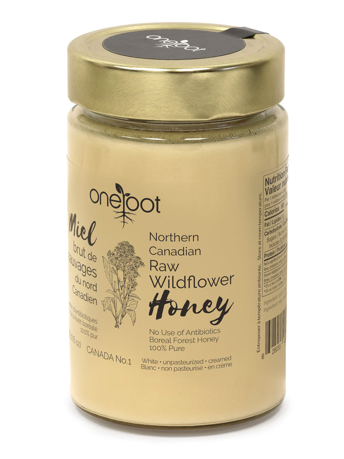 Miel de Fleurs Sauvages de Forêt Boréale Brut et Naturel - 500g