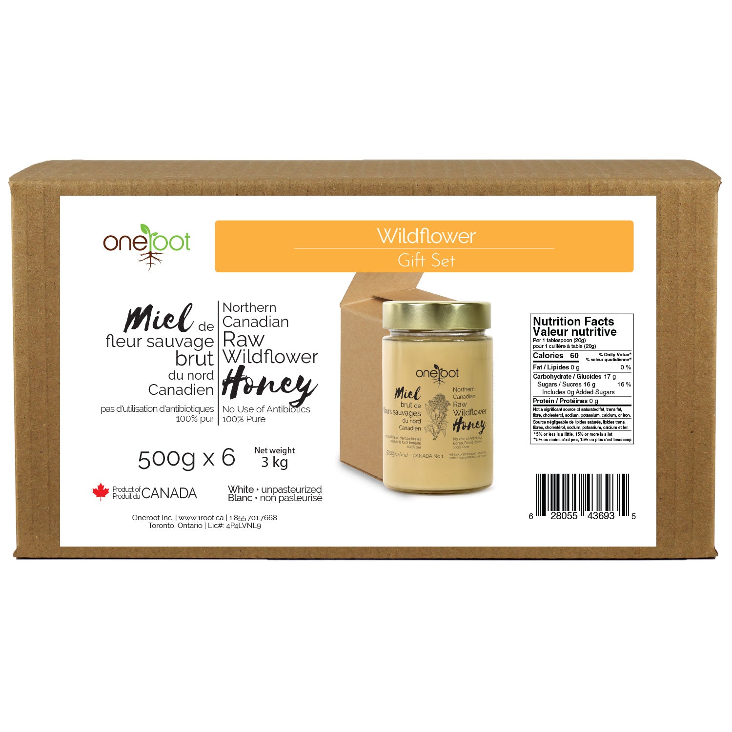 Boreal Forest Wildflower Honey Gift Box, ON | Oneroot Honey