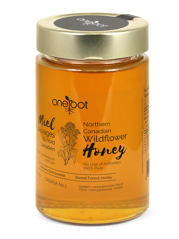 Miel liquide naturel de fleurs sauvages de la forêt boréale - 500g (17.6oz)