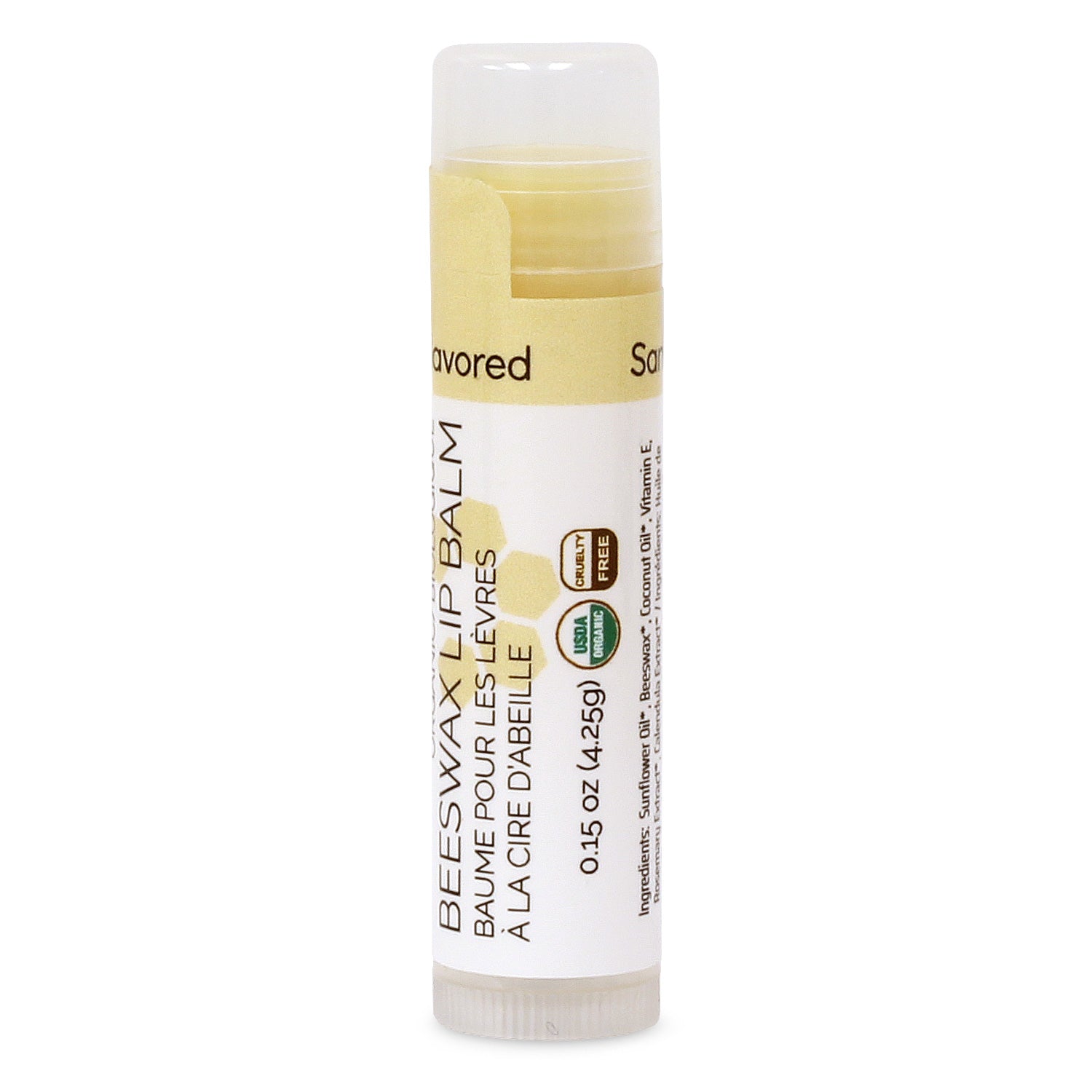 100% Organic Beeswax Lip Balm Unflavored 4.25g