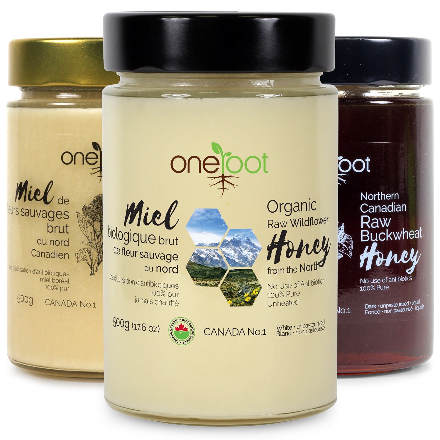 Oneroot Honey Triple Set - 500g x 3 Unprocessed Unheated