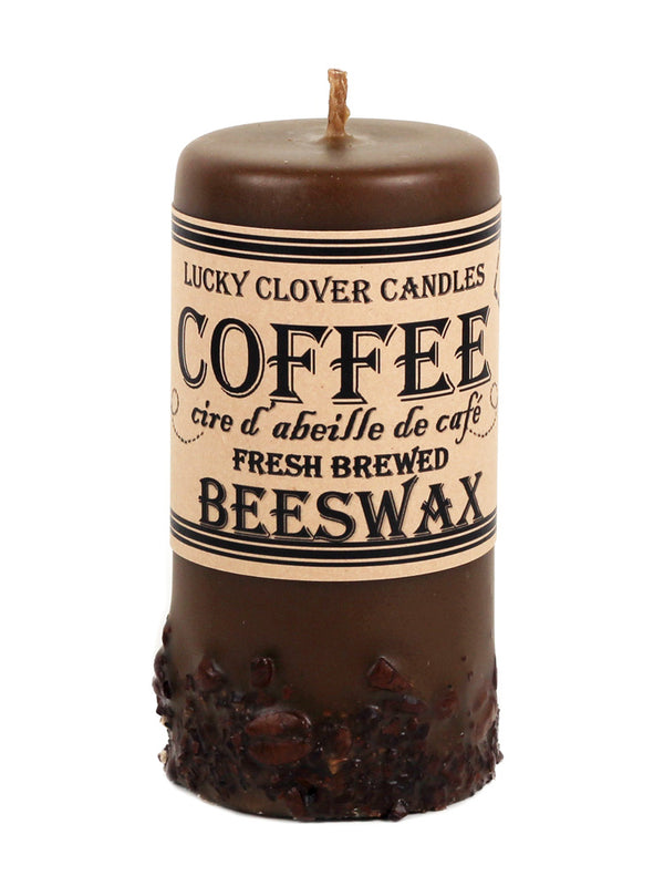 Bougie en cire d’abeille au café