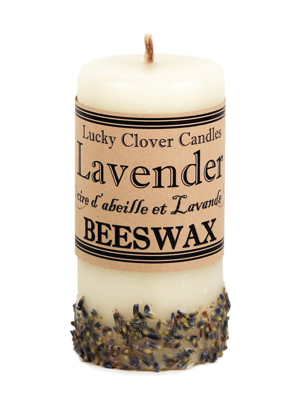 Bougie en cire d’abeille à la lavande