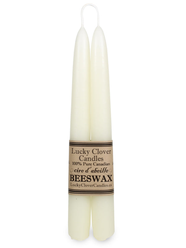 Bougies effilées en cire d’abeille pure – ivoire