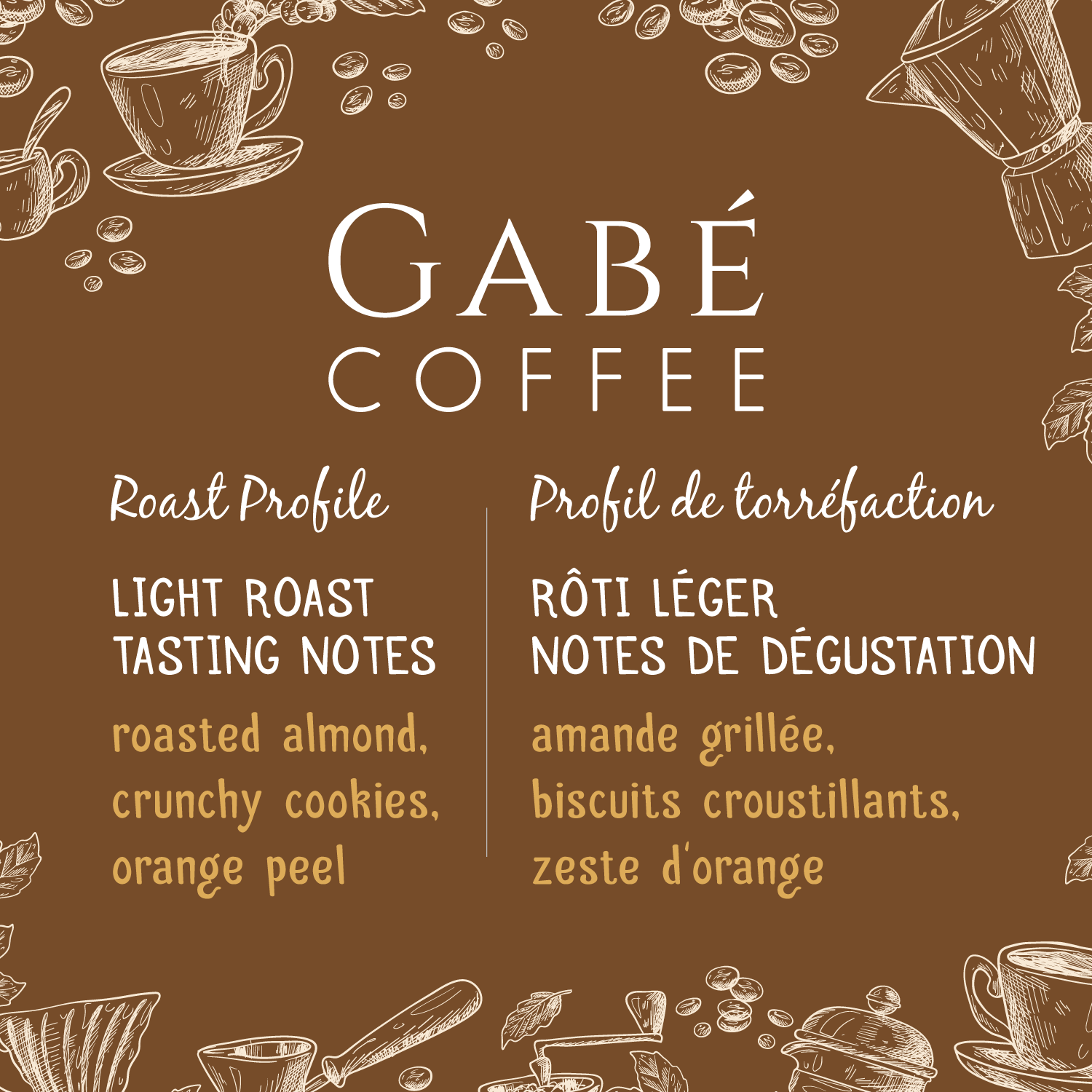 Gabé Coffee - Light Roast Whole Bean Coffee - Gabe Coffee's freshly roasted light roast beans spread on a wooden surface.